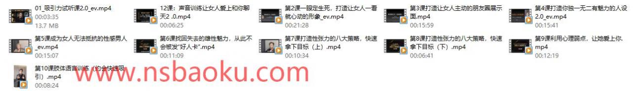 Eric子轩《打造男性吸引力训练营2.0》-男士宝库