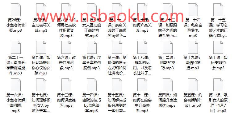 2017蓝色答案《线上私密课》-男士宝库