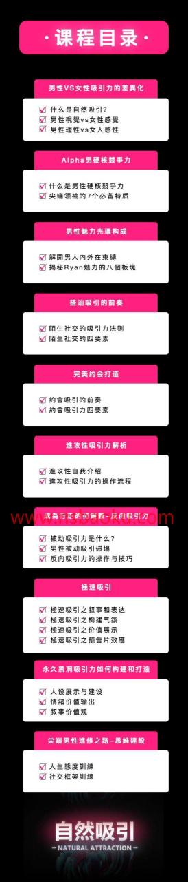 瑞恩10节高级情感课《自然吸引》百度云下载【091503】-男士宝库