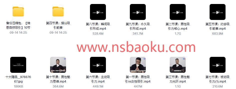 图片[2]-瑞恩10节高级情感课《自然吸引》百度云下载【091503】-男士宝库