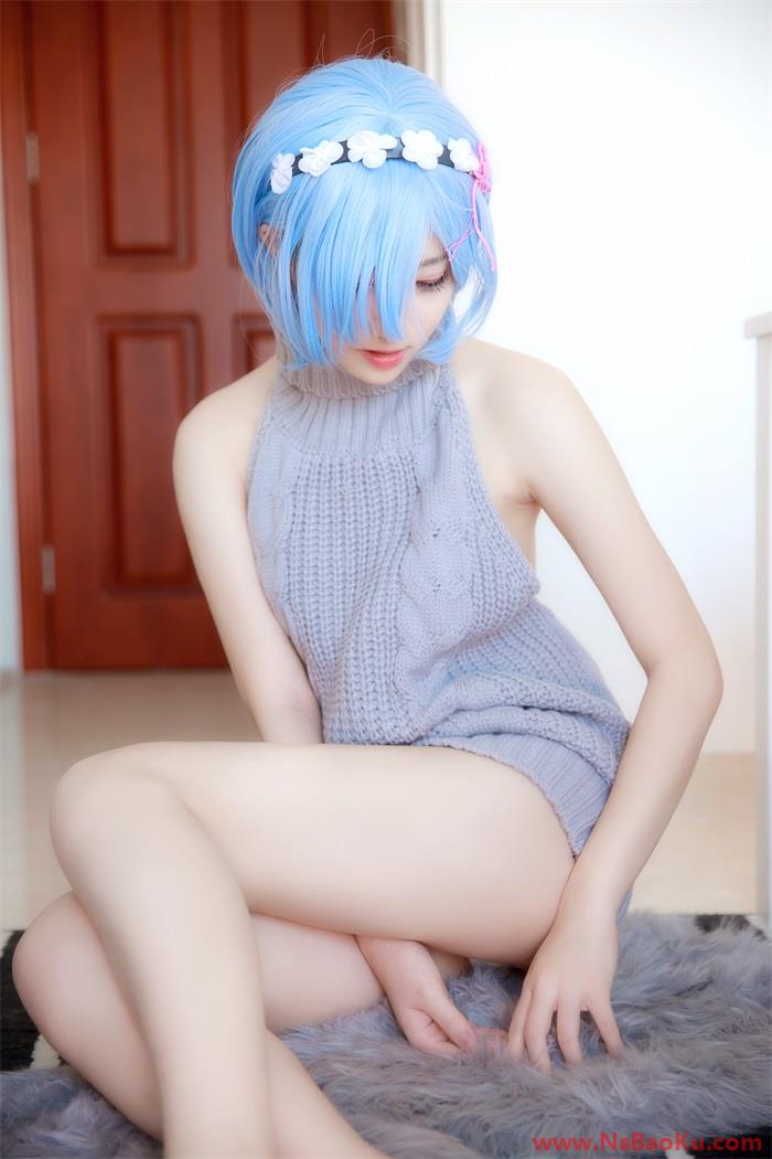 图片[3]-微博红人动漫Coser@南桃Momoko 蕾姆露背毛衣 [12P/94.2MB]-男士宝库