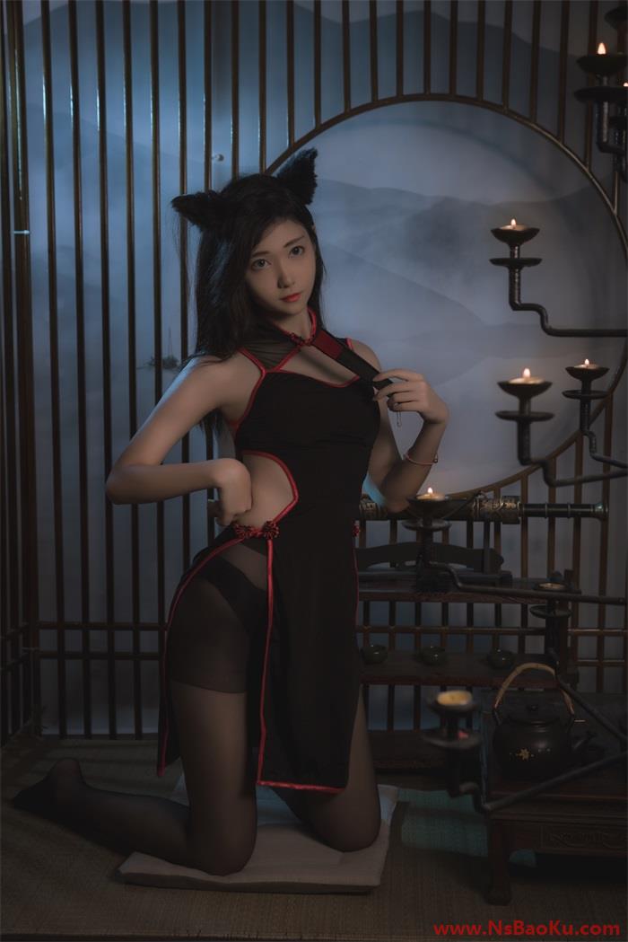 图片[2]-微博红人动漫Coser@南桃Momoko 黑旗袍.福利向 [25P/33.1MB]-男士宝库