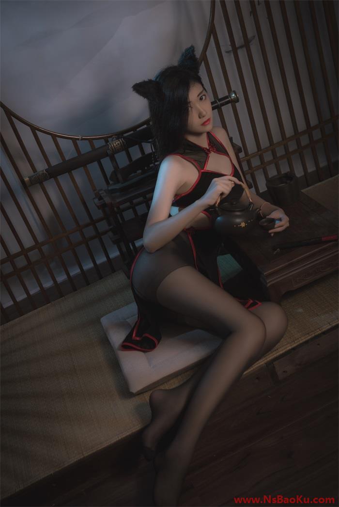 图片[4]-微博红人动漫Coser@南桃Momoko 黑旗袍.福利向 [25P/33.1MB]-男士宝库