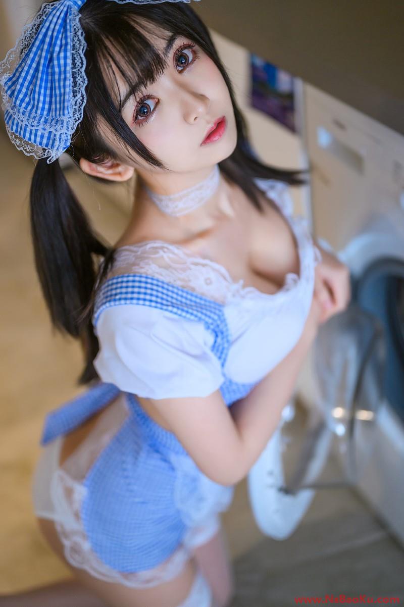 人气动漫Coser@鳗鱼霏儿 蓝白女仆 [32P/1V/1.05G]-男士宝库
